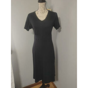 Women's Liz Claiborne Essentials Black Cotton Stretch Waist Dress Size XXS